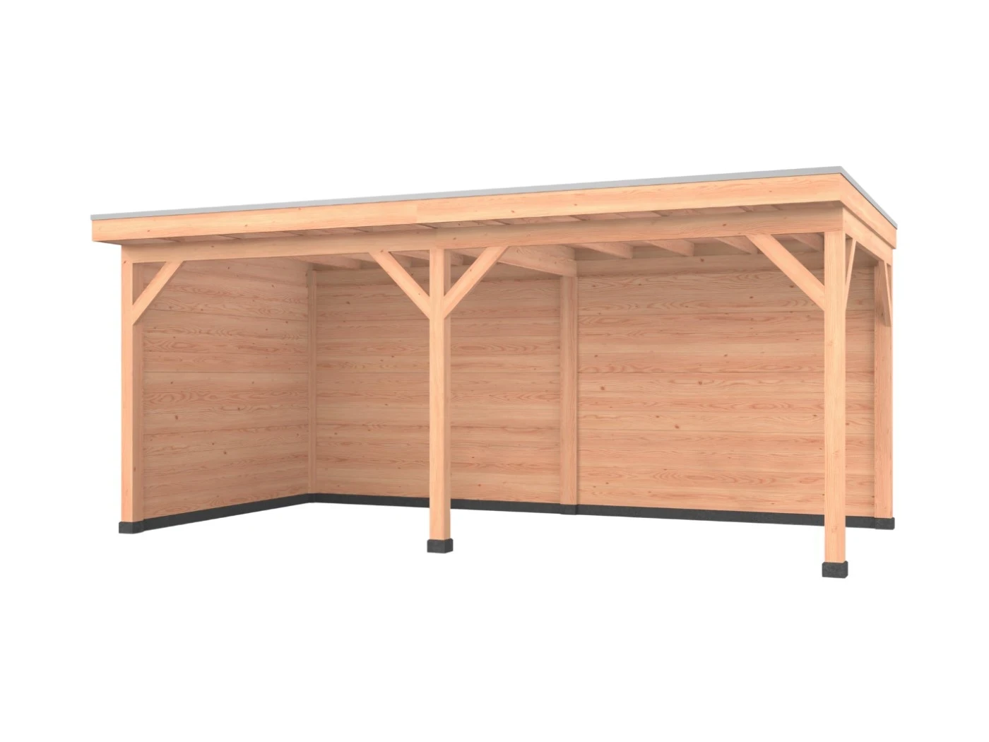 Douglas overkapping, 600 x 300, met achterwand en zijwand, Westwood Comfort - Afbeelding 1